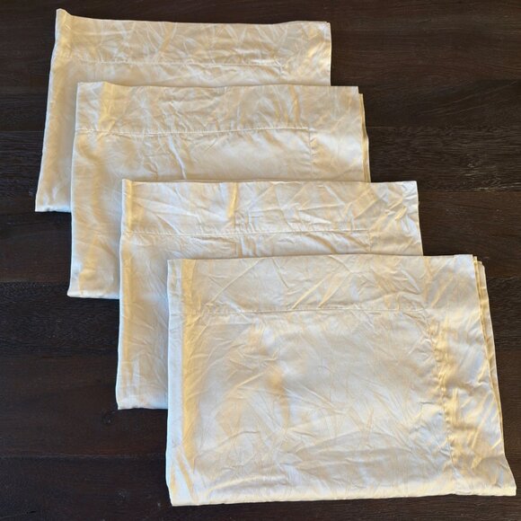 Frette Italy Standard Pillow Shams Taupe Leaf Pattern For Plump Pillows Set Of 4 - Picture 5 of 5